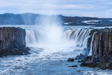 Obraz premium Cascade of Selfoss waterfall in Iceland