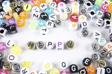 Colorful words as a background.