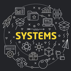 Linear illustration for presentations in the round systems