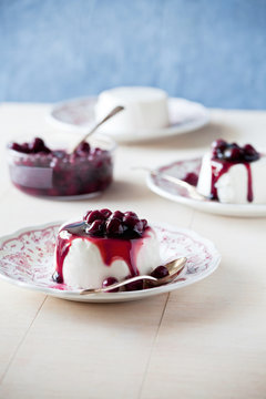 Panna Cotta With Cherry Topping