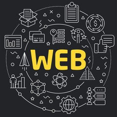 Linear illustration for presentations in the round  web