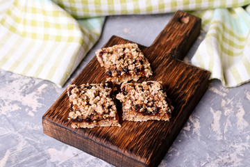 appetizer of plum pie and crumb