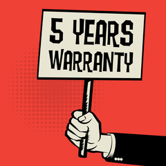 Poster in hand business concept text 5 Years Warranty