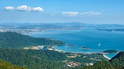 Fototapeta na wymiar Langkawi island panorama from the mountain