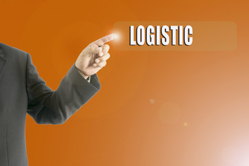Business futuristic touchscreen with business conceptual text. Blurred background and lens flare...