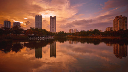 Desa Parkcity during sunset in Kuala Lumpur
