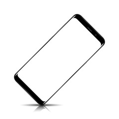 Smart phone. Realistic mobile phone smart phone with blank screen isolated on background. Vector illustration for printing and web element.