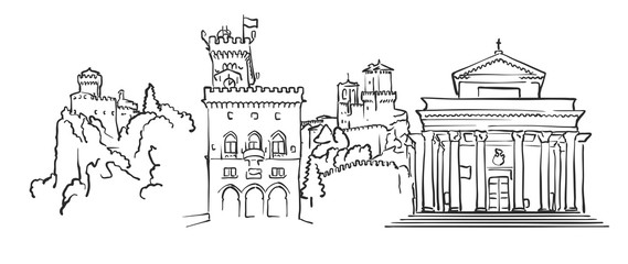 San Marino Panorama Sketch