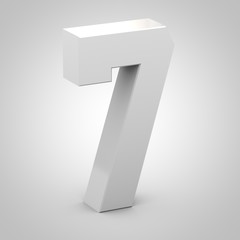 Isometric number 7 isolated on white background