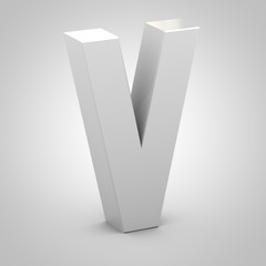 Isometric letter V uppercase isolated on white background