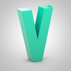 Isometric letter V uppercase isolated on white background