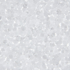 Texture of white foam. Background Polystyrene beads are close together.