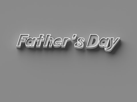3D RENDERING WORDS "FATHER'S DAY" ON PLAIN BACKGROUND
