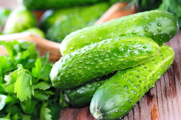 Fresh cucumbers for salad