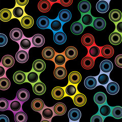 Fidget Spinner Focus Toy Colorful Background Illustration