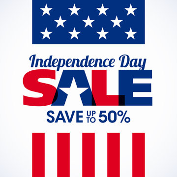 USA Independence Day sale banner. Fourth of July celebration
