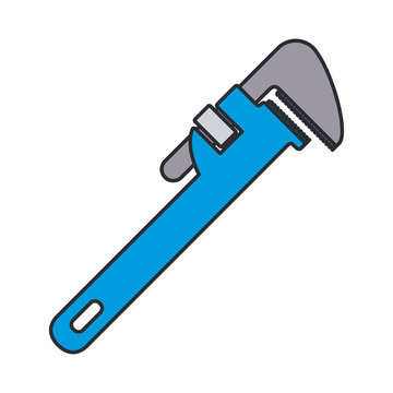 color image of pipe wrench tool vector illustration