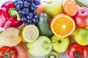 Fototapeta na wymiar Assortment of exotic fruits and vegetables