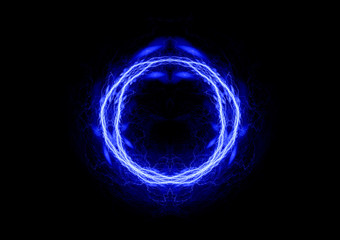 Blue electric background, lightning and plasma abstract