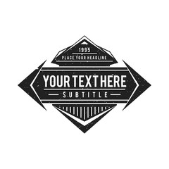 vector monochrome retro badge design.
