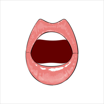 czerwone kobiece usta
