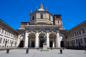MILAN, ITALY, JUNE 7, 2017 - The Basilica of San Lorenzo Maggiore in MIlan, Italy