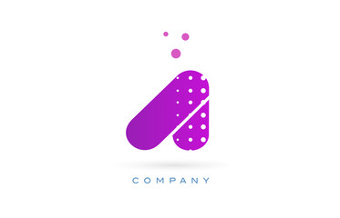 a pink dots letter logo alphabet icon