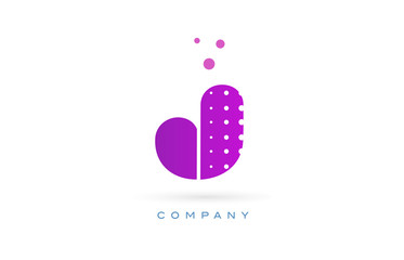 j pink dots letter logo alphabet icon
