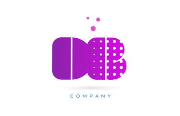 db d b pink dots letter logo alphabet icon