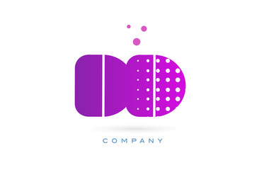dd d d pink dots letter logo alphabet icon