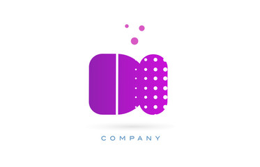di d i pink dots letter logo alphabet icon