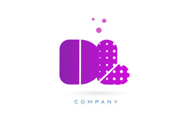 dl d l pink dots letter logo alphabet icon