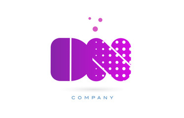 dn d n pink dots letter logo alphabet icon