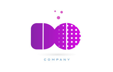 do d o pink dots letter logo alphabet icon