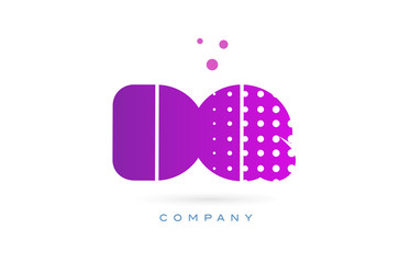 dq d q pink dots letter logo alphabet icon