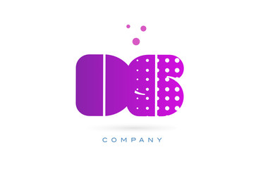ds d s pink dots letter logo alphabet icon