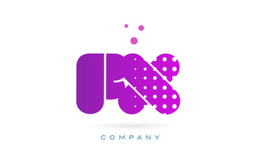 fx f x pink dots letter logo alphabet icon