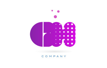 gh g h pink dots letter logo alphabet icon