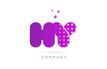 hy h y pink dots letter logo alphabet icon