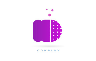 id i d pink dots letter logo alphabet icon
