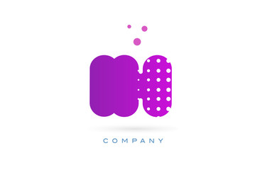 ih i h pink dots letter logo alphabet icon