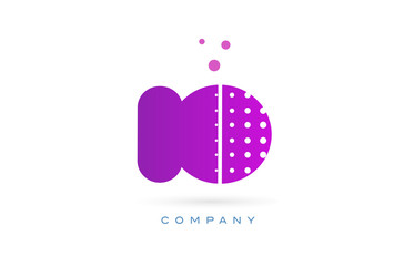 io i o pink dots letter logo alphabet icon