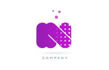 in i n pink dots letter logo alphabet icon