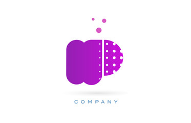 ip i p pink dots letter logo alphabet icon