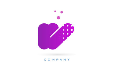 iv i v pink dots letter logo alphabet icon