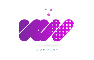 kw k w pink dots letter logo alphabet icon