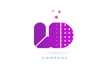 Obraz premium ld l d pink dots letter logo alphabet icon