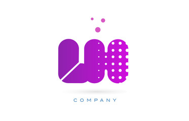 lh l h pink dots letter logo alphabet icon
