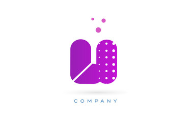 li l i pink dots letter logo alphabet icon
