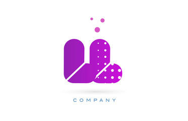 Obraz premium ll l pink dots letter logo alphabet icon